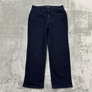 NYDJ Jeans Womens 0 Blue‎ Capri Cool Embrace Stretch Dark Wash Denim LiftxTuck